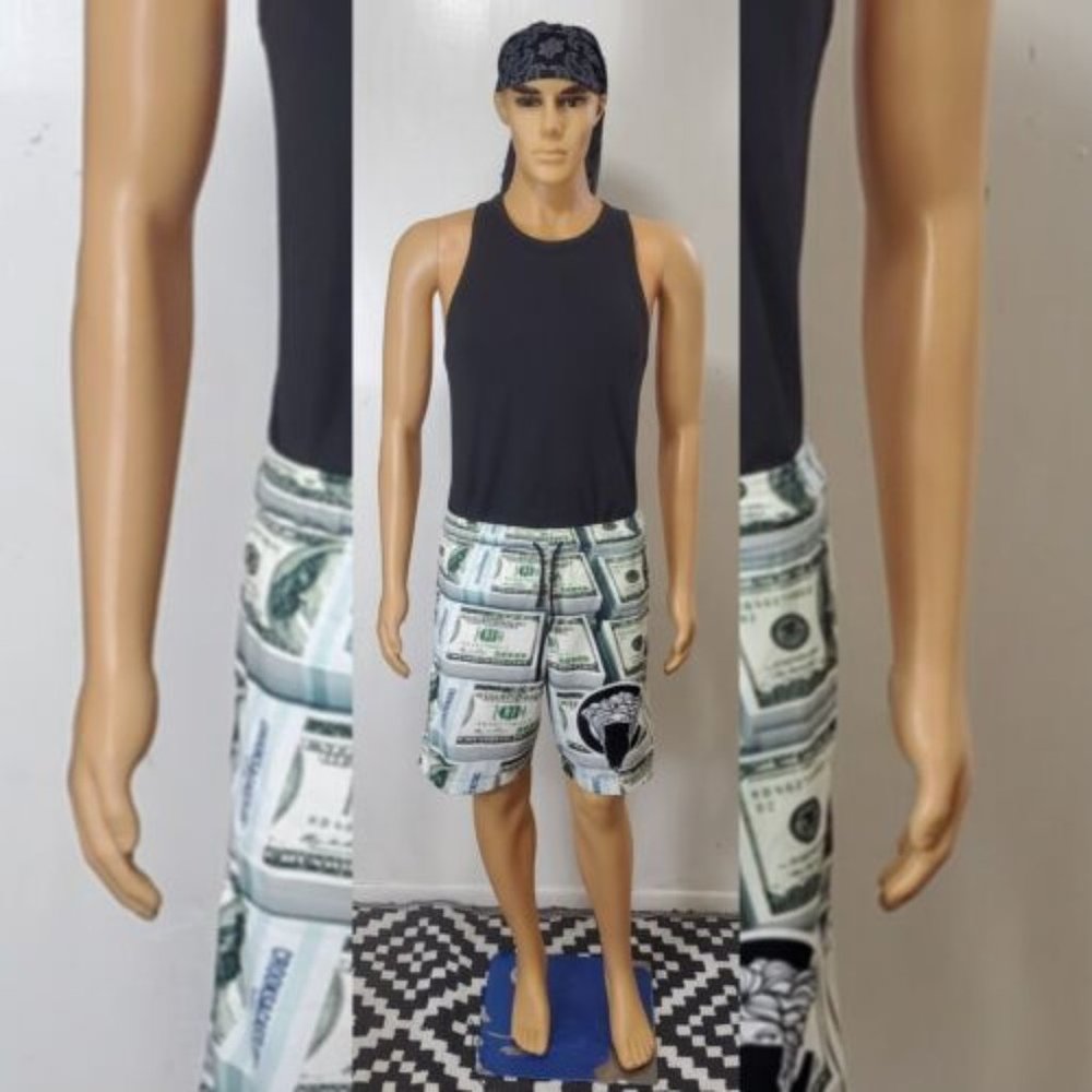 CROOKS & CASTLES BANDUSA MONEY MESH SHORT MENS MEDUSA LOGO PRINT SIZE XL MULTI